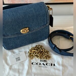 Brand New Condition Coach Denim Blue Cassie 19